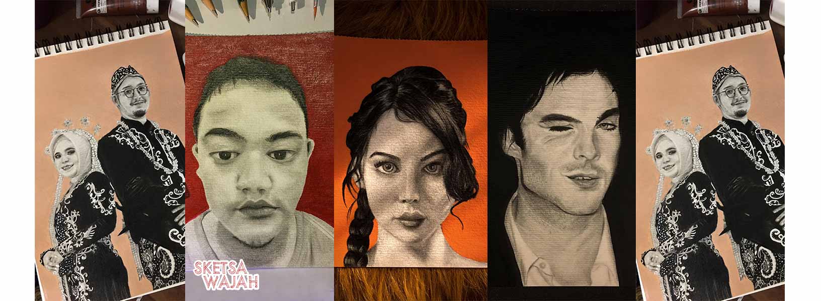 Karya Lubna Egypti sketcher Sketsa Wajah